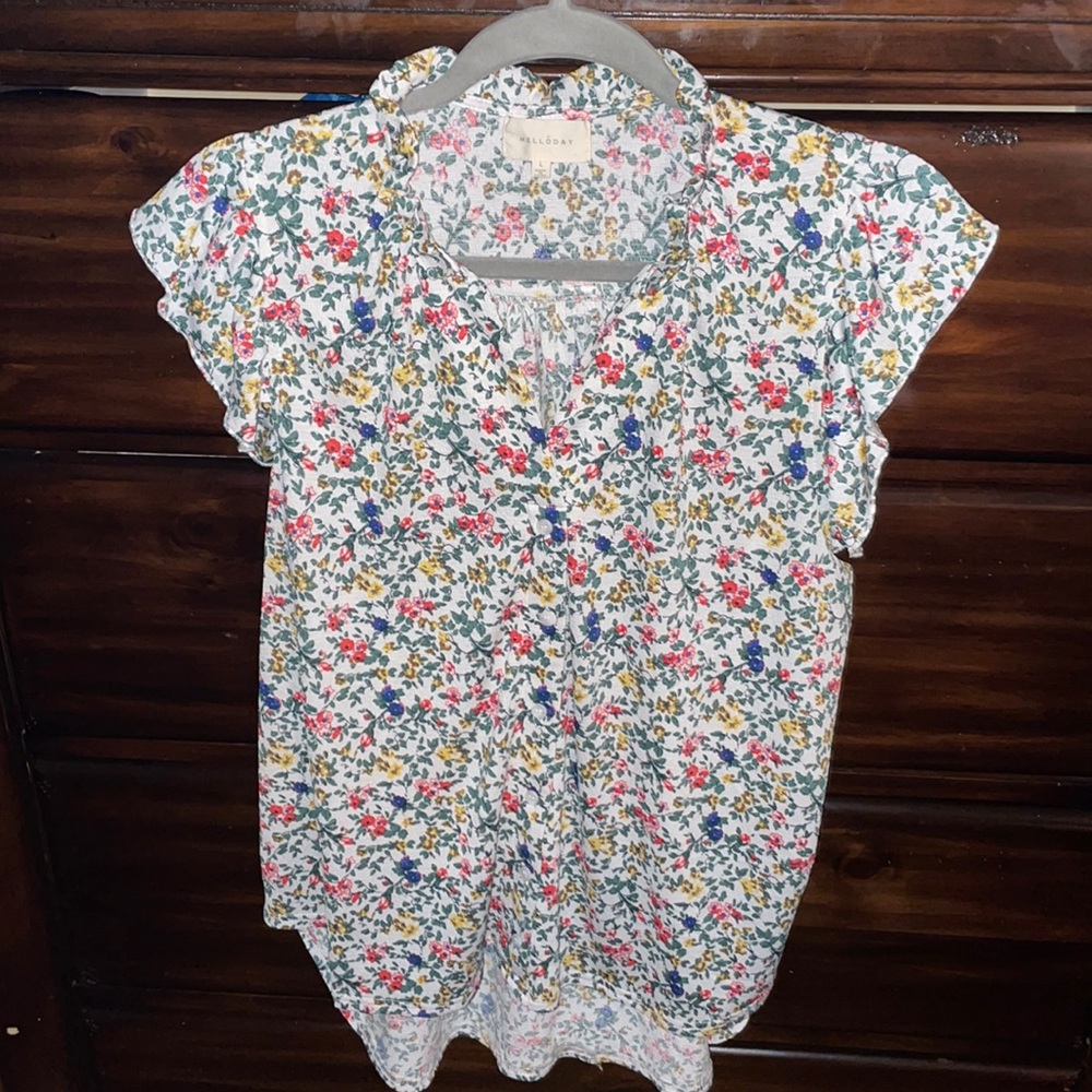 White Floral Multi color Blouse